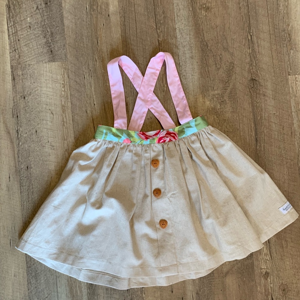 Vintage Sweethoney skirt with attached soft material suspenders. (Skirt only)